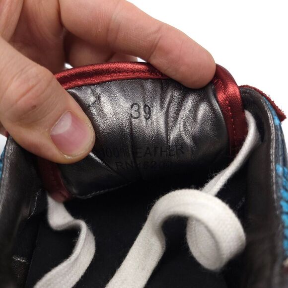 ZADIG & VOLTAIRE ZV1747 Red Snakeskin Multicolor Suede Sneakers Trainer Women 39 - Picture 9 of 10